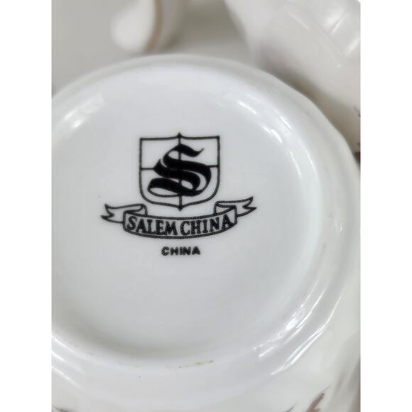 Salem China Christmas Eve Teapot w/ Lid Coffee Mug Teacup 10oz Year 50s x3 Vtg - Picture 13 of 16